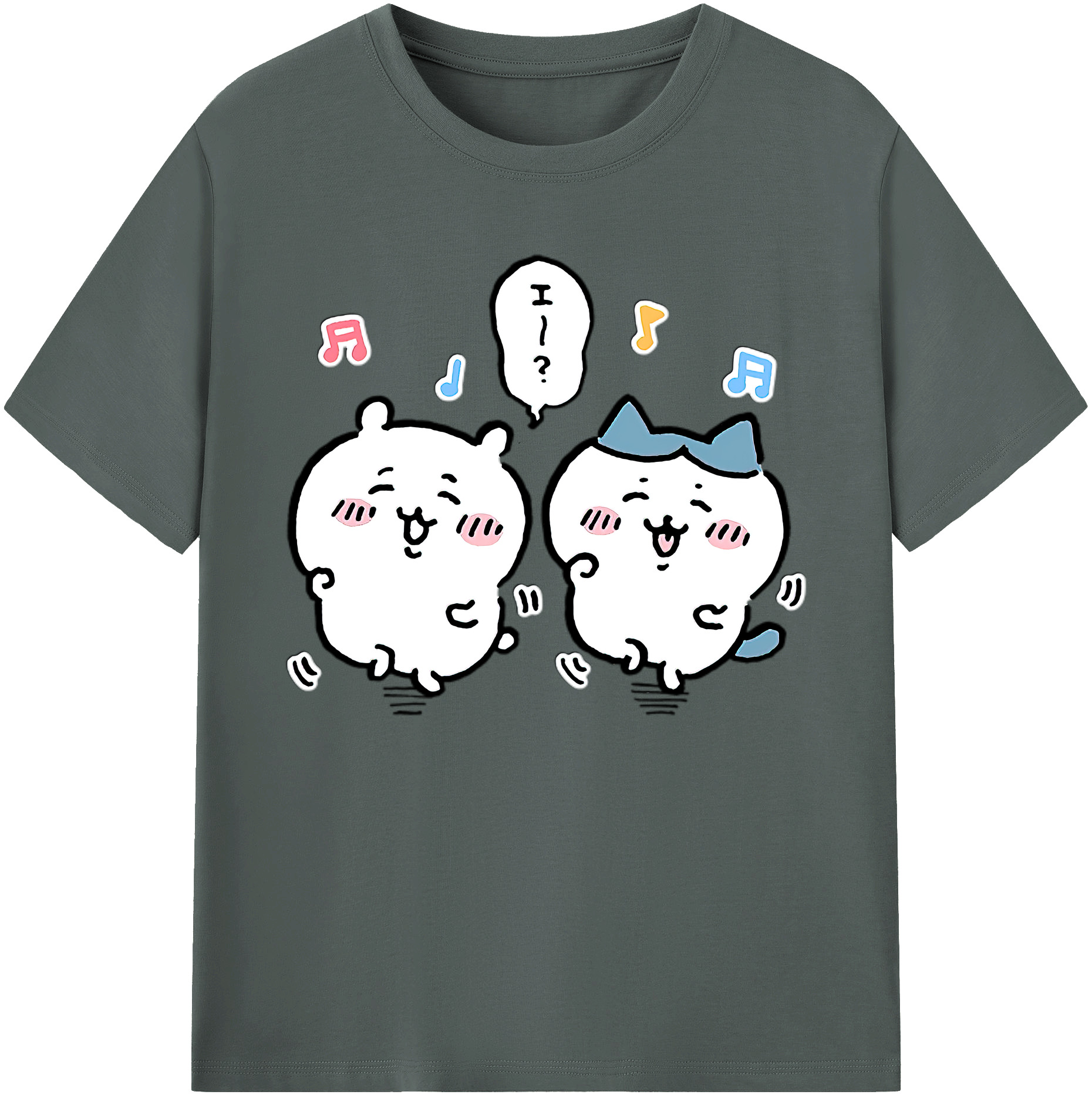 （画像用） ちいかわ ハチワレ Chii-kawa hachiware 綿100％ メンズ半袖Tシャツ｜肌触りやわらか＆通気性